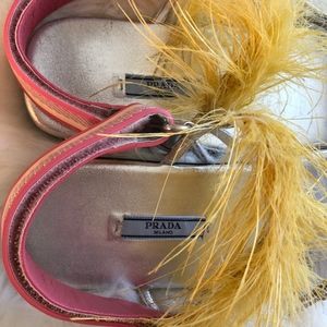 Prada feather-embellished sandals